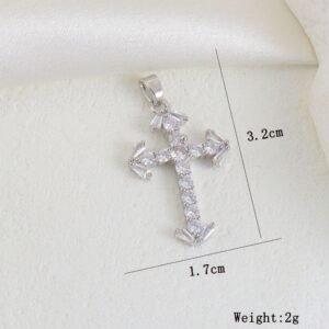 Anchor Cross Icedout Pendant