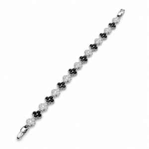 Black & White Clover Copper Inlay Bracelet