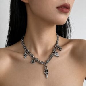 Chrome 5 Charms Necklace