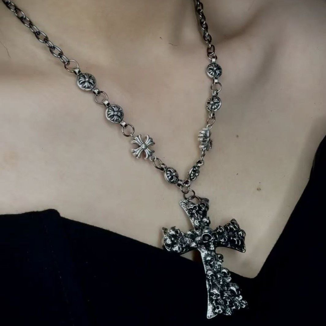 Chrome Heart Skull Cross Stainless Steel Necklace
