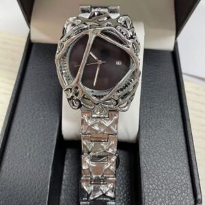 Claw Watch Alabaster - SILVER Belt BLACK Magnifying Glass