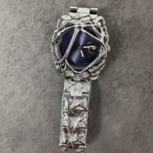 Claw Watch Alabaster - SILVER Belt DEEP BLUE
