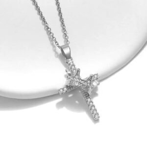 Crown Cross Icedout Pendant