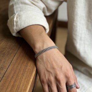 Double-Row Reversible Stainless Steel Bracelet Wholesale