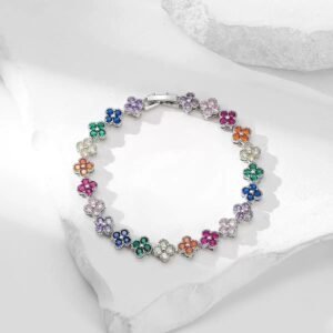 Full Multicolor Clover Copper Inlay Bracelet