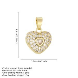 Mini Heart Icedout Pendant Gold