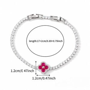 Pink Clover Copper Bracelet