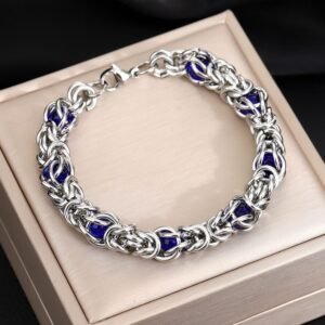 Royal Link Bracelet Stainless Steel(Sapphire)