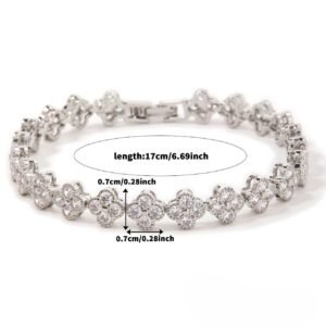 Silver Clover Copper Inlay Bracelet