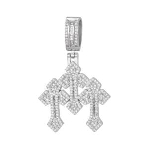 Triple Cross Icedout Pendant