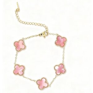 Van Cleef Five-Leaf Clover Bracelet (Pink)