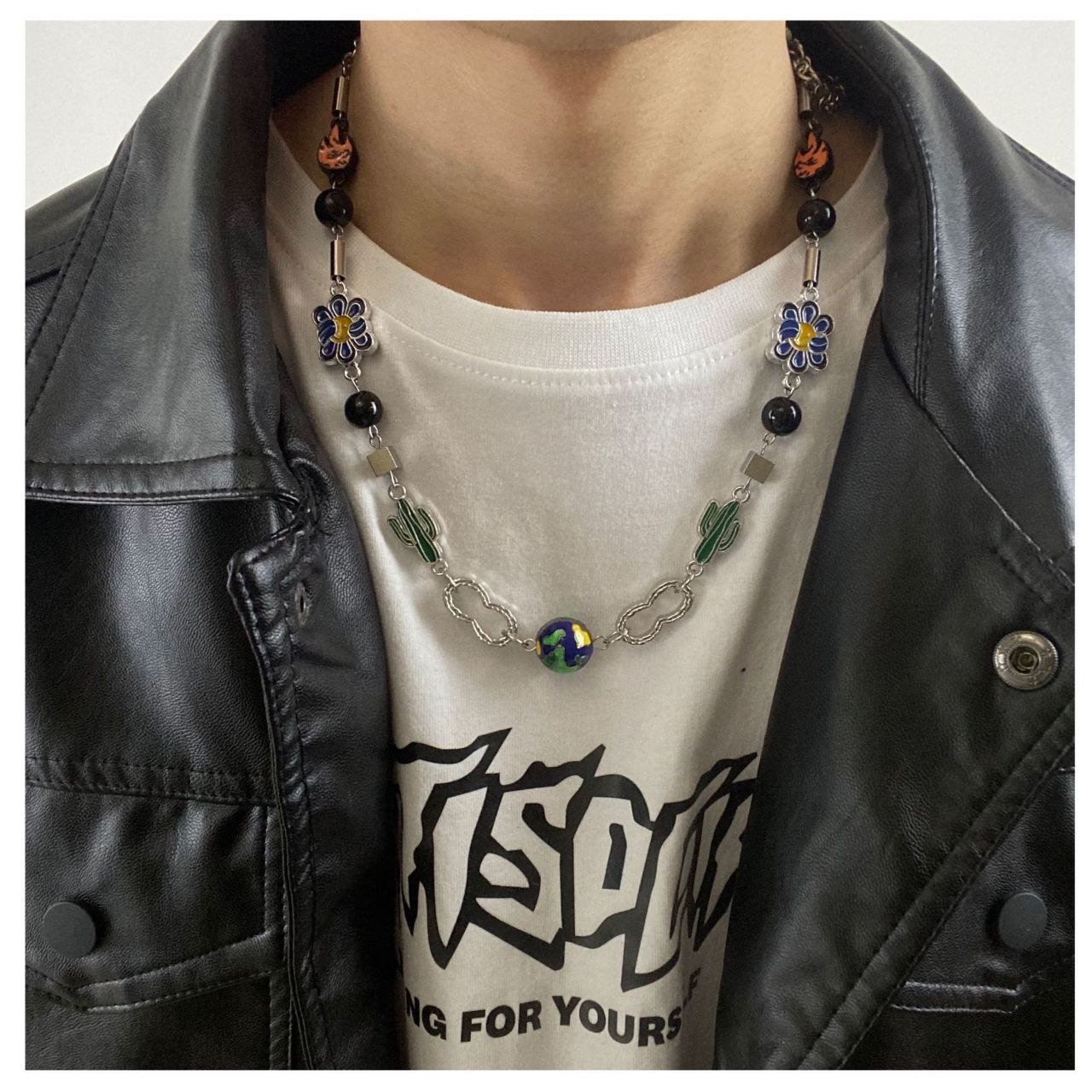 Cactus Flame Stainless Steel Necklace.