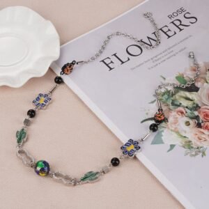Cactus Flame Stainless Steel Necklace.