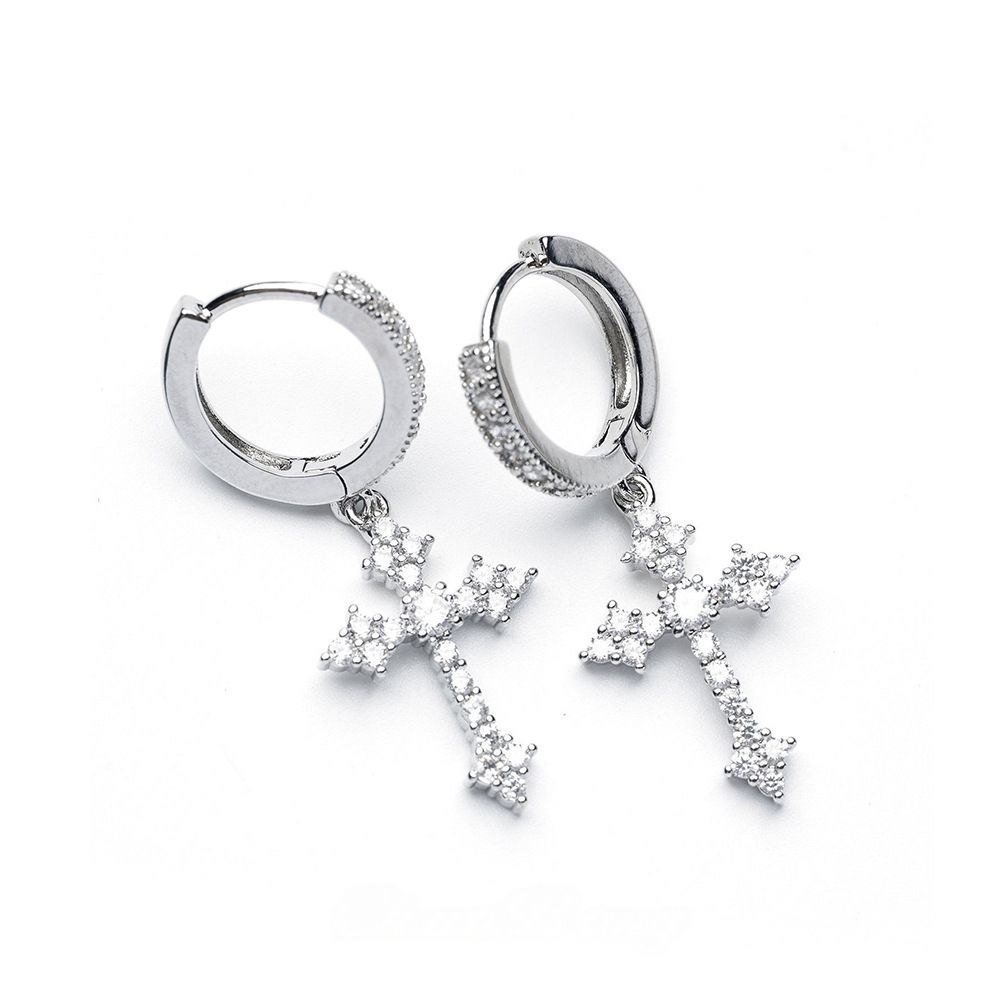 Icedout Cross Earring